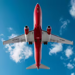 the underside view of a jet airplane in flight