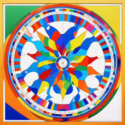 a brightly colored circle made of different colors,an image of a rainbow wheel of life