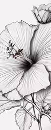 drawing a flower in the shape of a heart,a large flower with leaves and a tiny bug