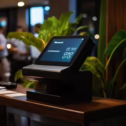 a phone sitting on top of a counter in a room