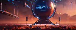 a sci - fiish scene that has the words