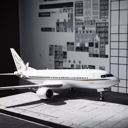 a small model plane is on a table