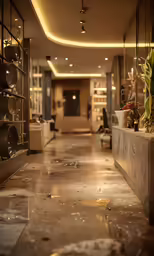 a kitchen area has many pot and pans on the shelves