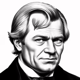 a black and white drawing of the famous james pierce