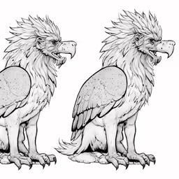 the two big birds with their feathers down