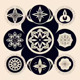 a circle with several circular shapes on it
