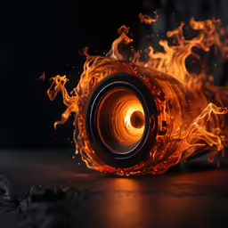 a close up view of a red object that looks fire