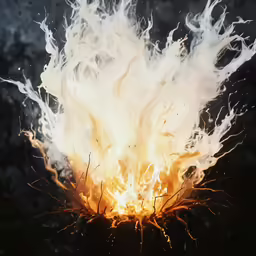 there is a fire in the air on a dark background