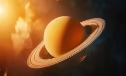 a planet with two ringed rings on top
