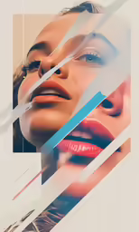 a woman with her eyes closed looking down