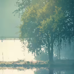 a bench sitting on a shore next to the water