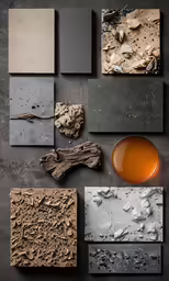 several different pieces of slate on a table