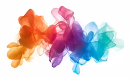colorful colored smoke against a white background