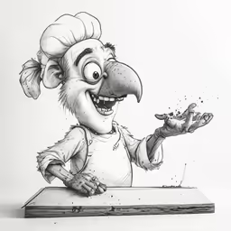 cartoon of a character holding his hand out to him