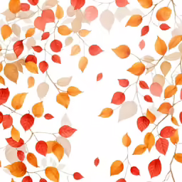 some orange and yellow leaves are arranged in the same pattern