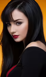 an attractive young lady with long hair and lipstick