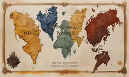 several maps in different colors on white background