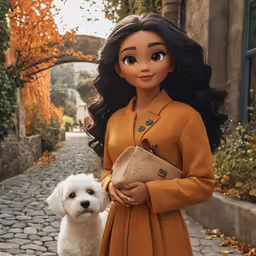 an image of a girl and a dog in the background