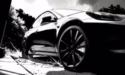 a car that is parked on the street