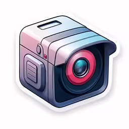 a digital camera icon on a white background