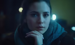 the woman is looking at something in her hand