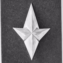 a paper sculpture of a star, with one white