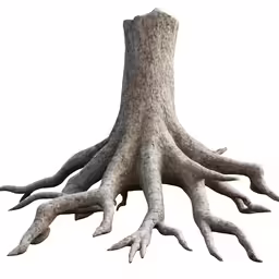 a large, long tree with big roots