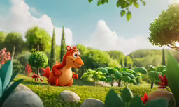 an animated image of a squirrel in the park