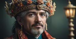 a man dressed as a monarch posing for a photo