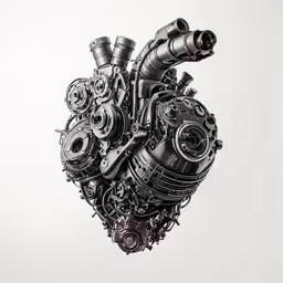 a heart made of multiple metal parts