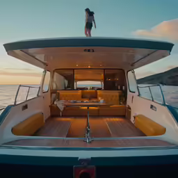 an open ocean vehicle with the rear deck facing towards water