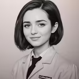 a woman wearing lab coat and a tie