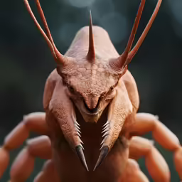 a close up of an odd looking animal