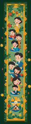 a large poster with some pictures on it