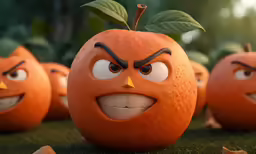 angry birds are lined up in front of an orange