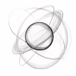 two circles with a black dot around them