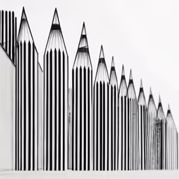 the lines are all made up of black and white pencils