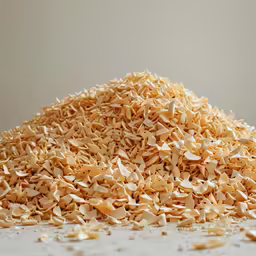 pile of shredded corn flakes in studio environment