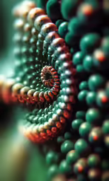 several different colors and sizes of beads that resemble spirals