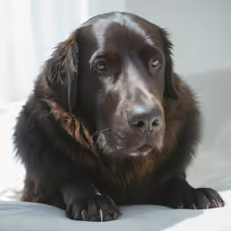 a dog resting its paw on a table