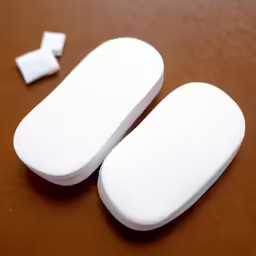 two white, flat object objects are laying next to each other