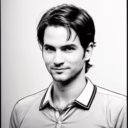 an image of a man with black and white photography