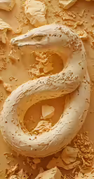 an odd snake shaped substance is in some sand