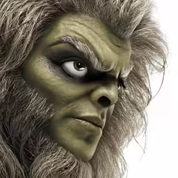a close up of a creepy looking person wearing a goat suit