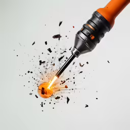 an electric drill and a lot of flies