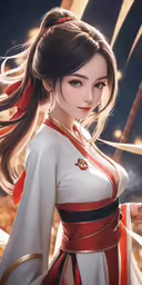 a beautiful asian woman with a lot of hair