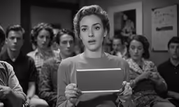 an image of a woman holding up a sign