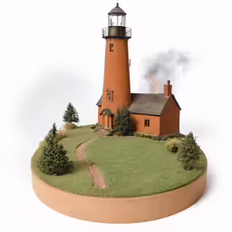 an artistic image of a miniature lighthouse