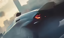 the rear end of a lamb gtr on a cloudy day