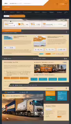 a mobile screen shows a truck that is being driven,the trucking company website design
